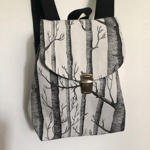 Handmade aspen print mini backpack with adjustable straps